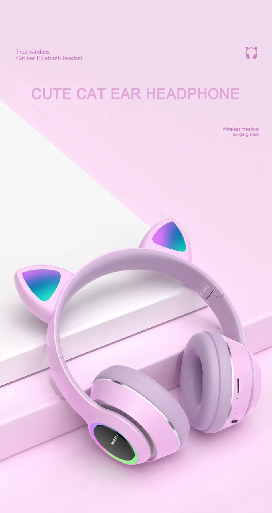 Cute Cat Ear Bluetooth Headset