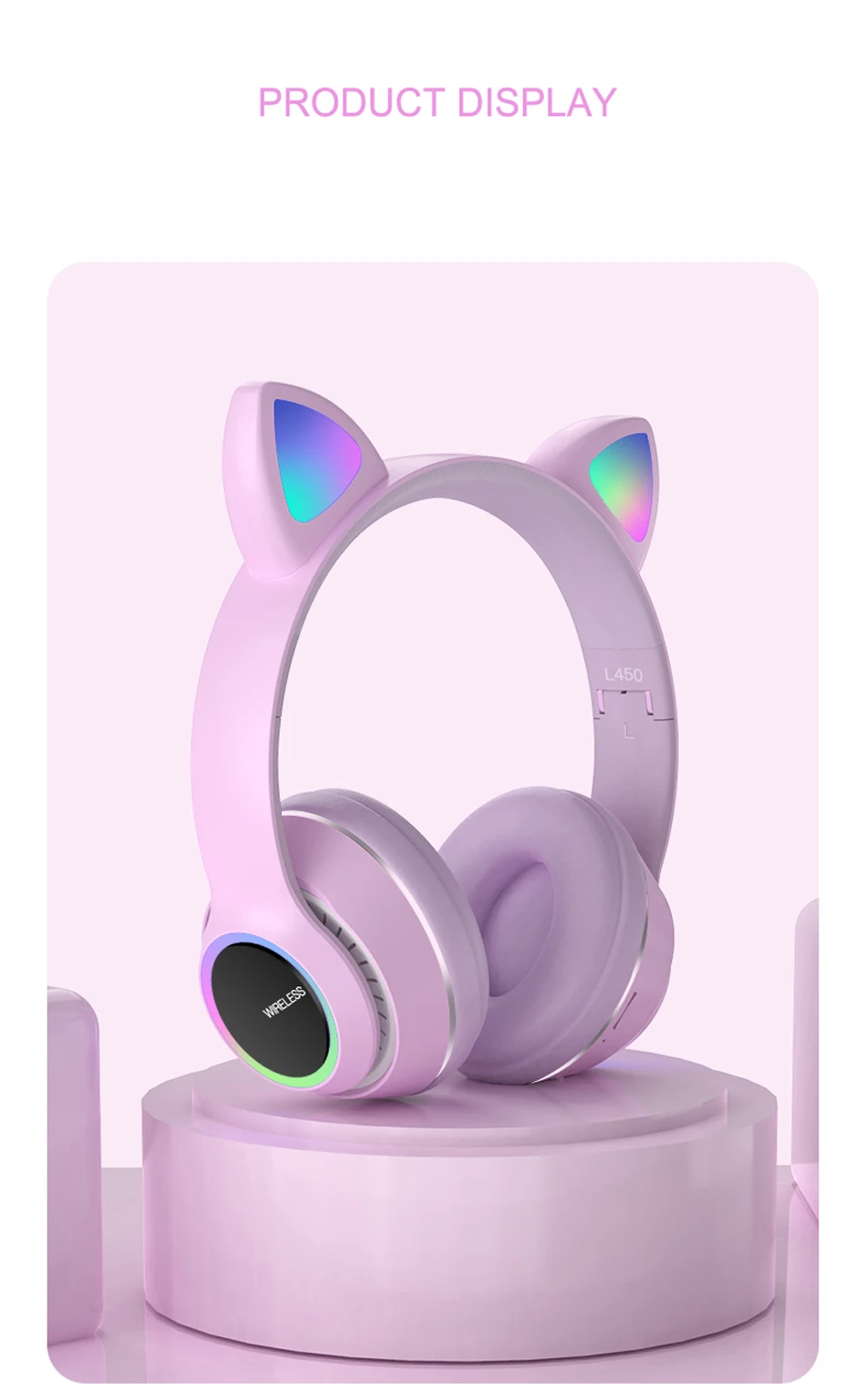 Cute Cat Ear Bluetooth Headset