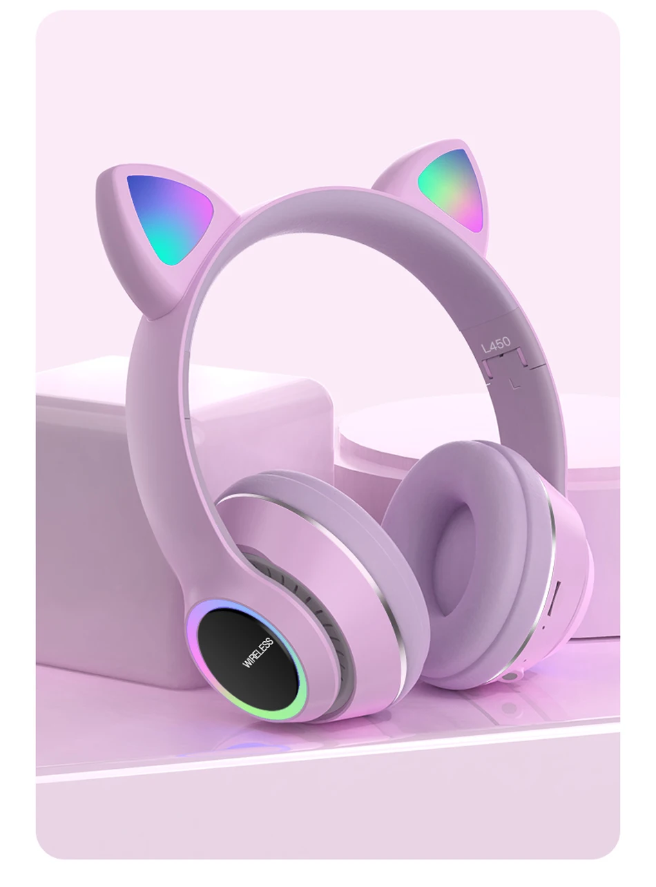 Cute Cat Ear Bluetooth Headset