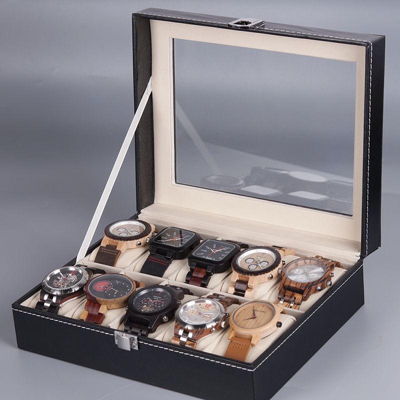 6/10 Slots Leather Wrist Watch Storage Box