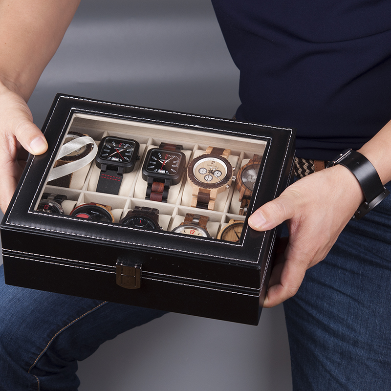 6/10 Slots Leather Wrist Watch Storage Box