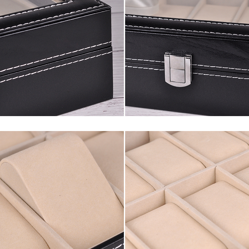 6/10 Slots Leather Wrist Watch Storage Box